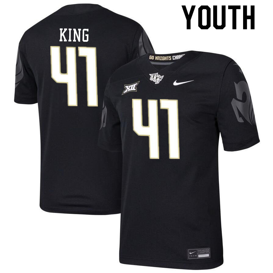 Youth #41 Gage King UCF Knights Big 12 Conference College Football Jerseys Stitched-Black